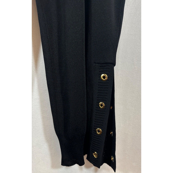 Exclusively Misook L Black Knit Acrylic Pullon Elastic Waist Ankle Pants Crop B5 - Picture 2 of 5